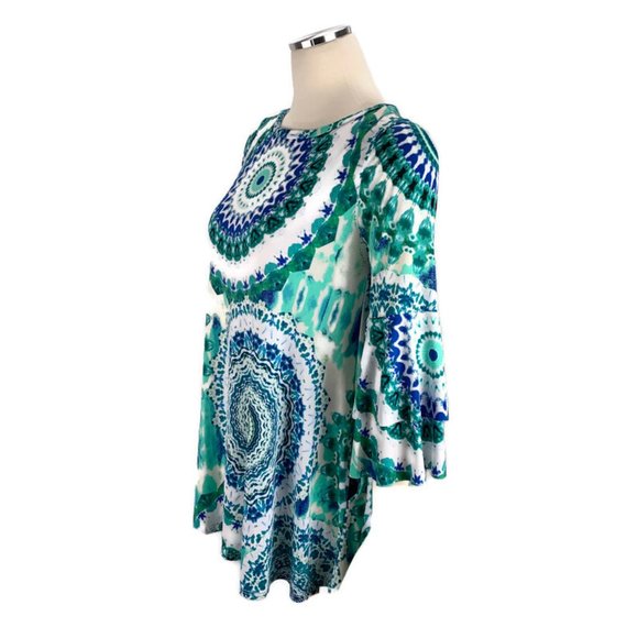 Sol RHR Tunic Stretch Tie Dye Tunic Blouse Pockets - Picture 4 of 8